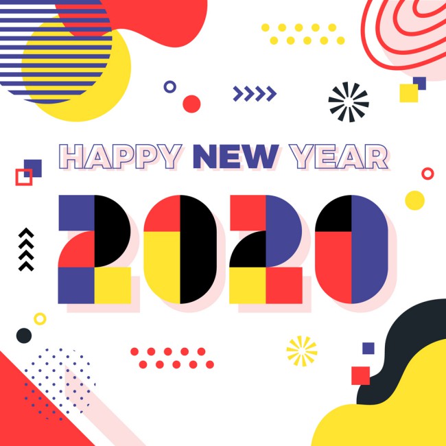 2020年拼色新年艺术字矢量素材素材中国网精选