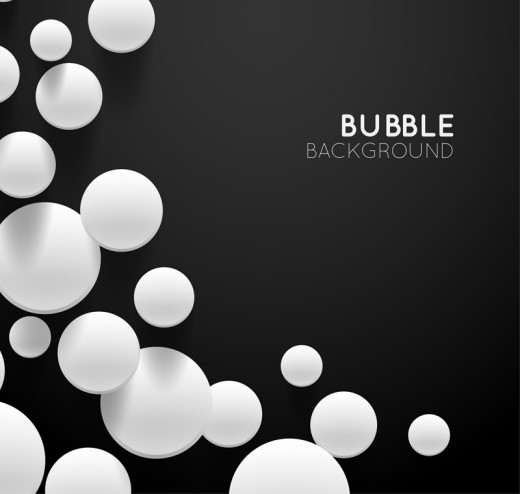 白色圆形质感气泡矢量素材16素材网精选
