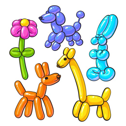 5款彩色动植物气球矢量素材16图库网精选