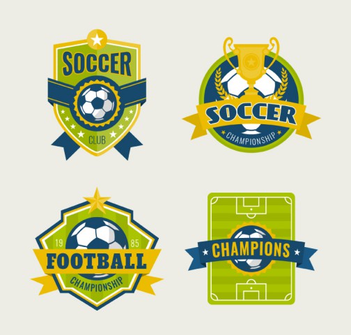 4款创意足球标签矢量素材16设计网精选