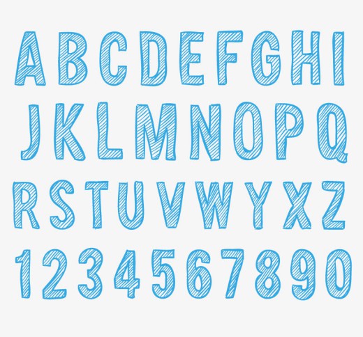 清新蓝字母设计矢量素材16设计网精选