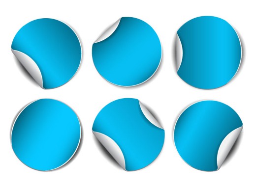 6款蓝色圆形贴纸矢量素材普贤居素材网精选