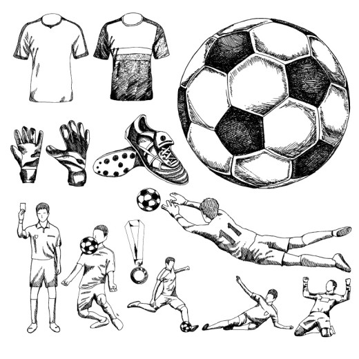 12款手绘足球元素矢量素材16图库网