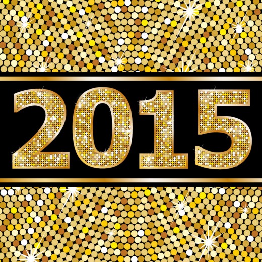 金色圆点2015艺术字矢量素材素材中