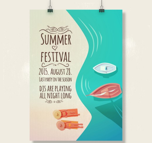 夏日派对海报矢量素材16设计网精选