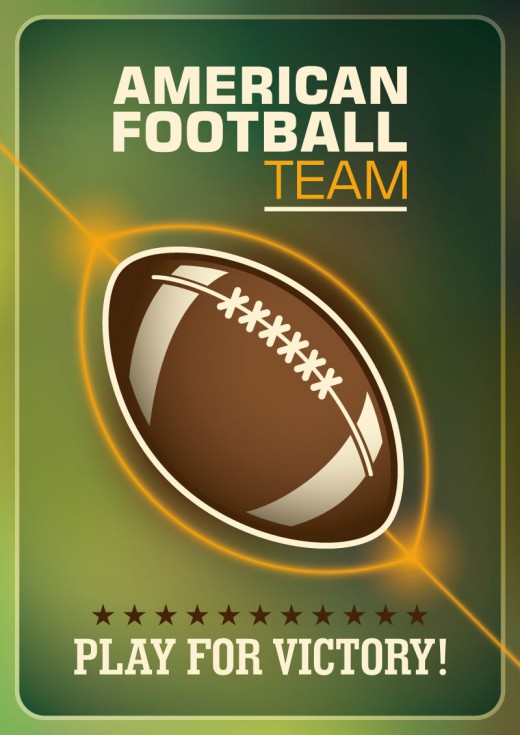 复古美式橄榄球队海报矢量素材16设计网精选