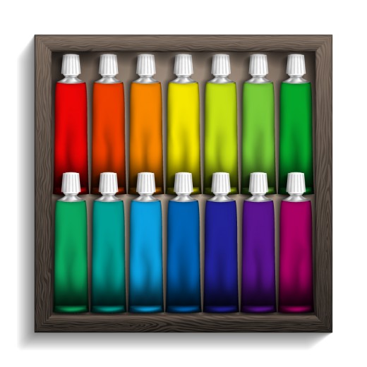 14色水彩颜料矢量素材16设计网精选