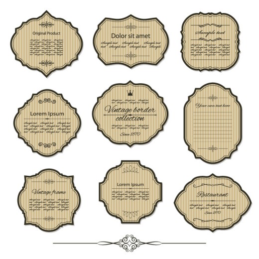 9款复古竖纹标签矢量素材素材中国网精选