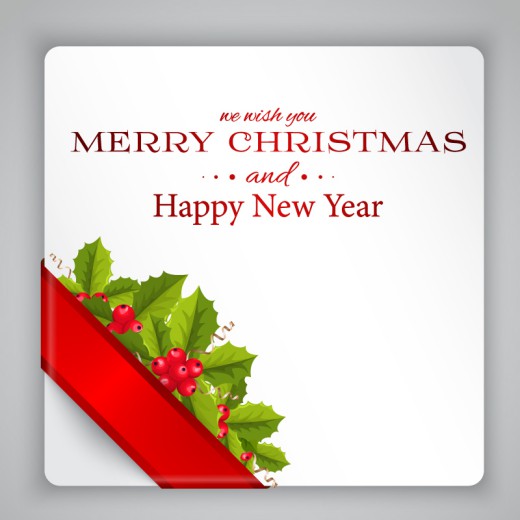 圣诞节槲寄生卡片矢量素材16图库网精选