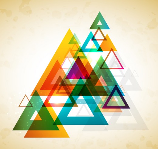 彩色三角形背景矢量素材16素材网精选