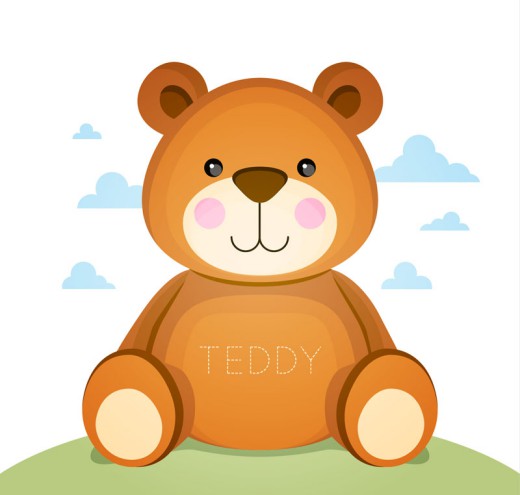 可爱棕色泰迪熊矢量素材16素材网精
