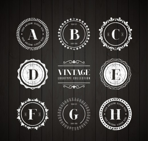 8款创意字母标志设计矢量素材素材