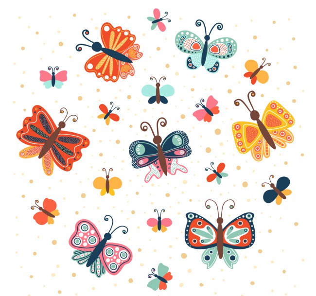 19款彩色蝴蝶设计矢量素材16图库网精选