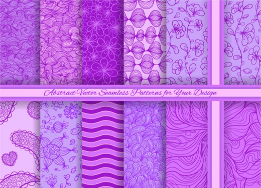 紫色系花纹背景矢量素材16素材网精选