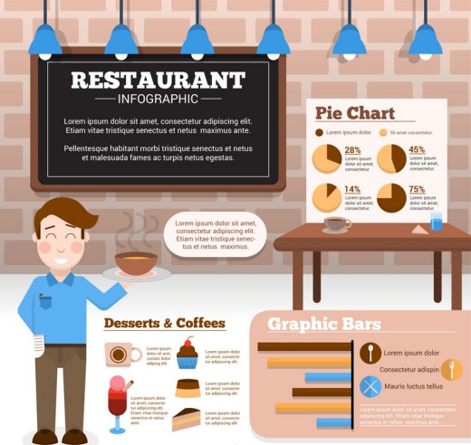 创意餐厅商务信息图矢量素材16设计网精选