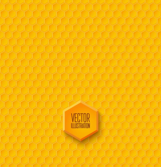 黄色蜂窝形无缝背景矢量素材16素材网精选
