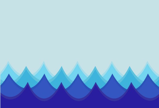 卡通蓝色海浪背景矢量素材16设计网