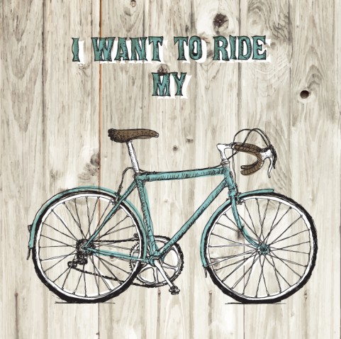 彩绘自行车海报矢量素材16素材网精选