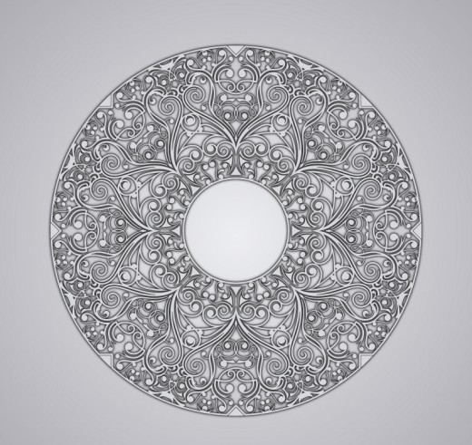 质感花纹圆环矢量素材16素材网精选