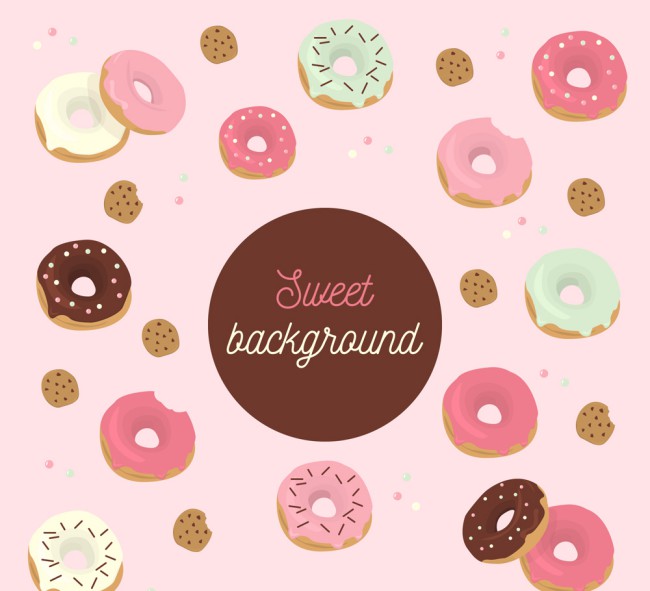 彩色美味甜甜圈矢量素材16图库网精选
