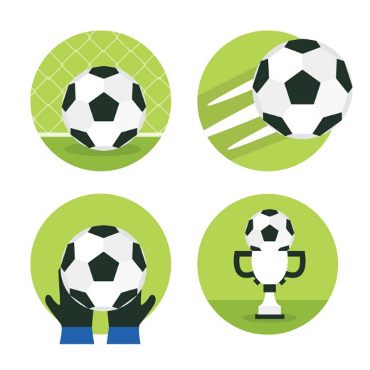 4款黑白足球图标矢量素材16设计网精选