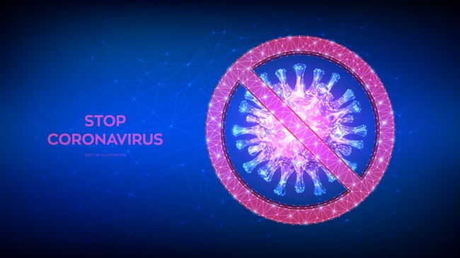 创意阻止新型冠状病毒海报矢量图素材中国网精选