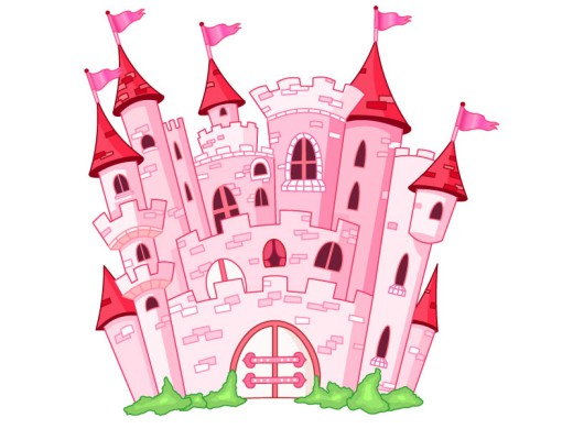 粉色童话城堡矢量素材普贤居素材网