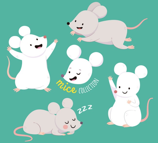 4款卡通老鼠设计矢量素材16素材网精选
