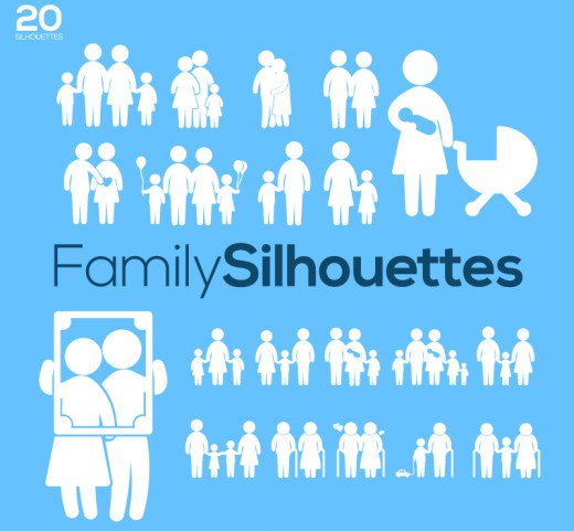 20款家庭人物图标矢量素材16图库网精选
