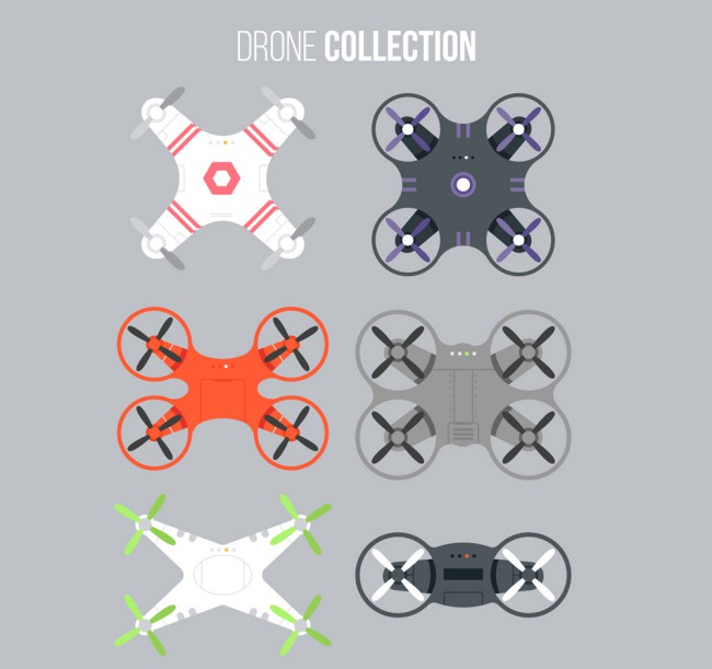 6款创意无人机俯视图矢量素材16设计网精选