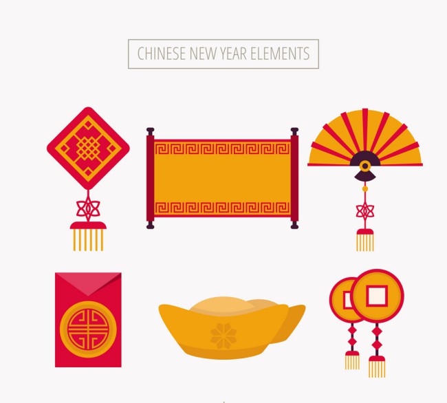 6款创意春节元素图标矢量素材素材中国网精选