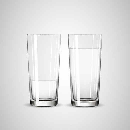2个透明玻璃水杯矢量素材普贤居素材网精选