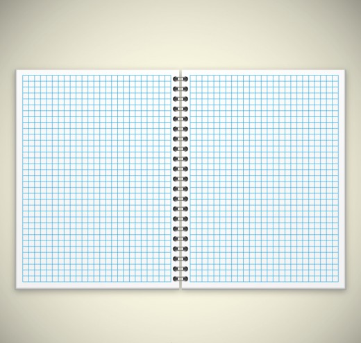 对开的蓝色格子记事本矢量素材16素材网精选