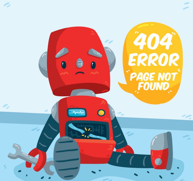 创意404错误页面机器人矢量图素材中国网精选