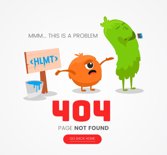创意404错误页面可爱怪兽矢量素材素材中国网精选