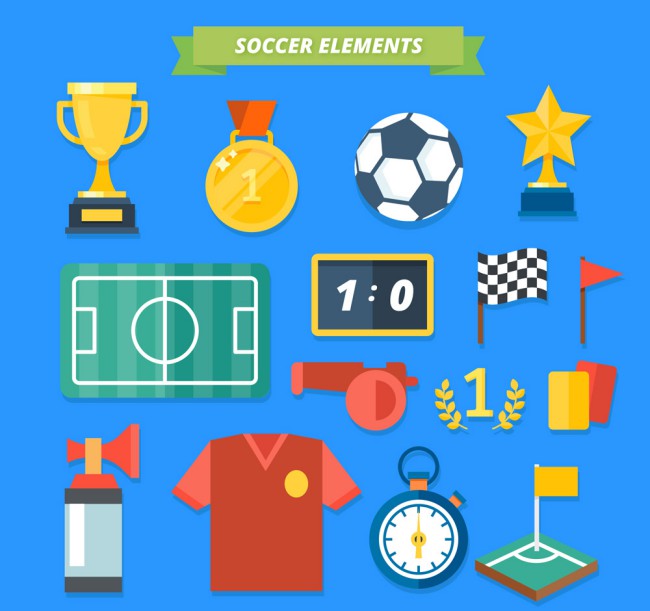 15款创意足球元素矢量素材16图库网精选