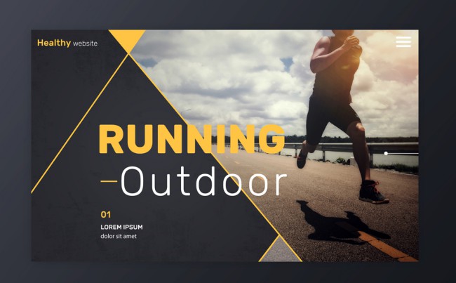 创意跑步人物体育网站登录界面矢量图素材中国网精选