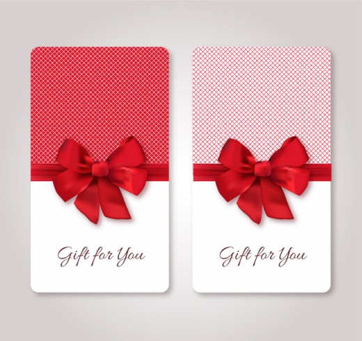 2款红色蝴蝶结礼品卡矢量图16设计网精选