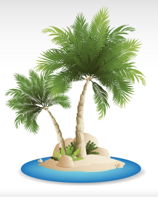 沙滩椰子树背景矢量素材16设计网精选