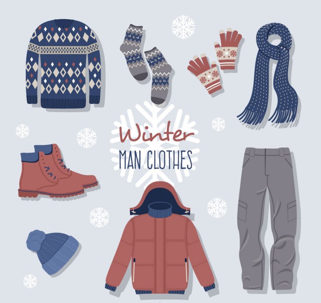 8款冬季男士服饰矢量素材16素材网