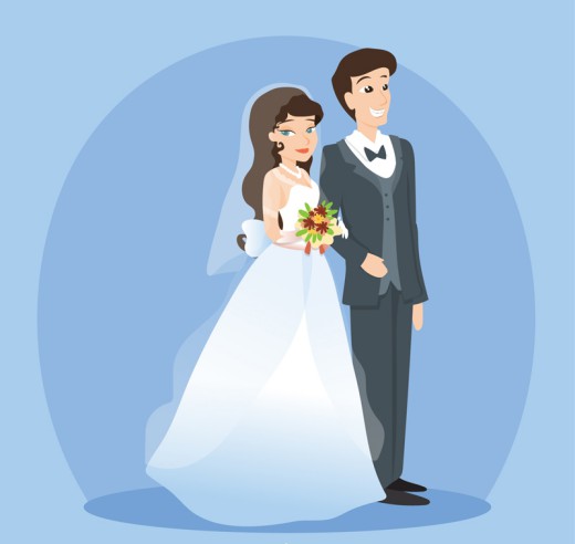 幸福的婚礼新人矢量素材素材中国网精选