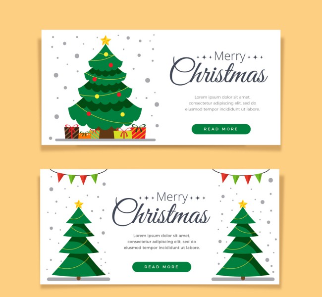 2款绿色圣诞树banner矢量素材16素材网精选