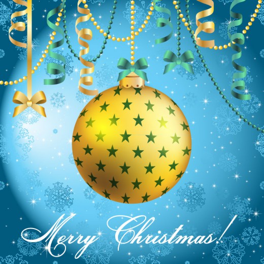 金色圣诞吊球挂饰矢量素材16素材网精选