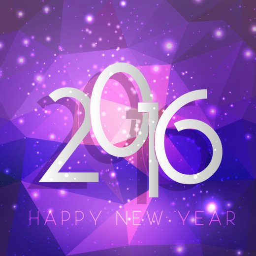 2016年紫色新年贺卡矢量素材16素材网精选