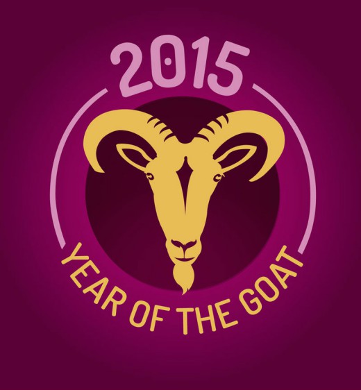 2015金色羊头新年贺卡矢量素材素材天下精选
