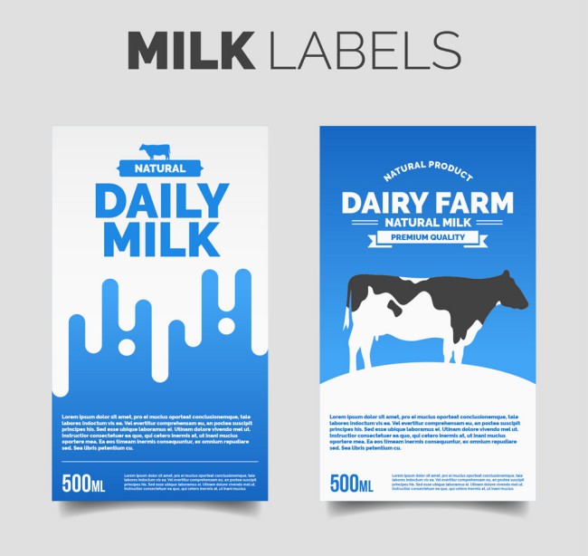 2款新鲜牛奶标签设计矢量图素材中国网精选