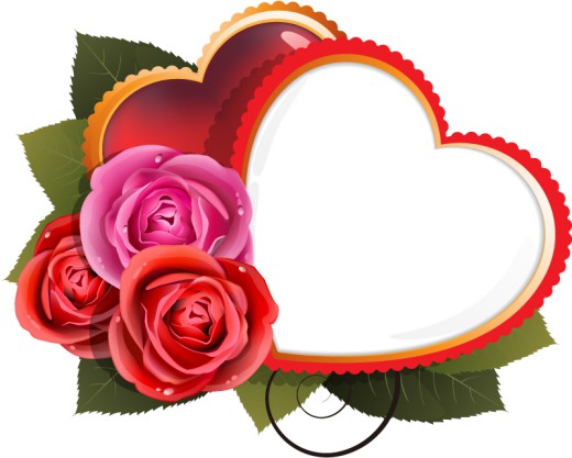 玫瑰与爱心背景矢量素材16设计网精选