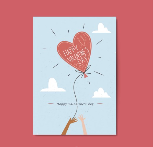 爱心气球情人节卡片矢量素材16图库网精选