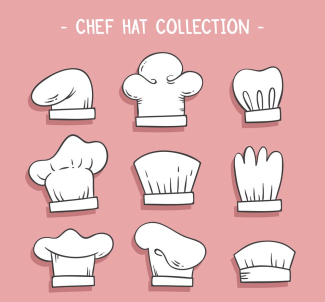 9款白色厨师帽贴纸矢量图16图库网精选