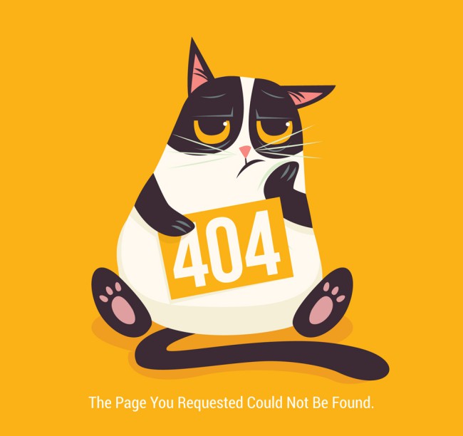 创意404错误页面生气的猫咪矢量图16图库网精选